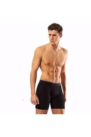 Erdem Erkek Siyah Likralı Uzun Paça Boxer Kutulu- 1470