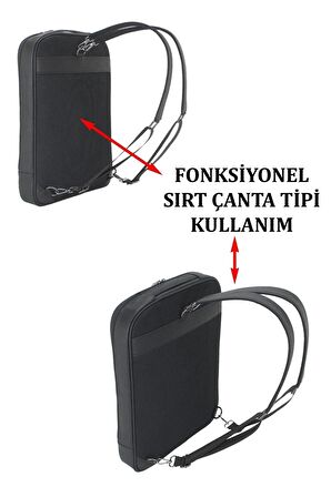 Fonsiyonel Hem Laptop Hem Sırt Çantası Case Club 15,6 İnç Siyah