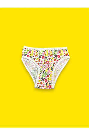 Karışık Renkli Desenli Kız Çocuk Külot 6'lı