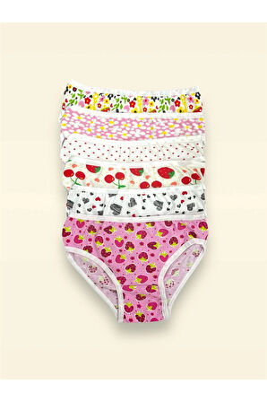 Karışık Renkli Desenli Kız Çocuk Külot 6'lı