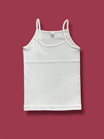 Yüksek Kalite İnce Askılı Kız Çocuk Pamuklu Ribana Atlet 3'lü Paket