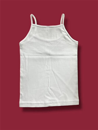 Yüksek Kalite İnce Askılı Kız Çocuk Pamuklu Ribana Atlet 3'lü Paket