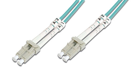Digitus LC-LC Fiber Optik Patch Kablo, 2 metre, Multimode, Duplex, 50/125, OM3