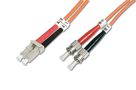 Digitus LC-ST Fiber Optik Patch Kablo, Multimode, Duplex, OM2 50/125, 1 metre&lt;br&gt; 
Digitus Fiber Optik Patch Cord, duplex, LC to ST MM OM2 50/125 µ, 1 m