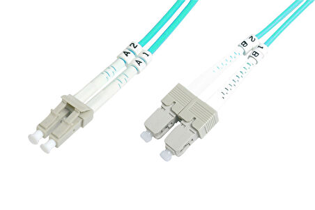 Beek LC-SC Fiber Optik Patch Kablo, Multimode OM 3 50/125 Duplex, 3.0mm, LSZH, 2 metre