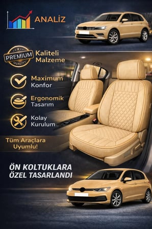 Hyundai Kona 2017 ve Sonrası Uyumlu Eren Daimond Bej 2'li Minder Seti