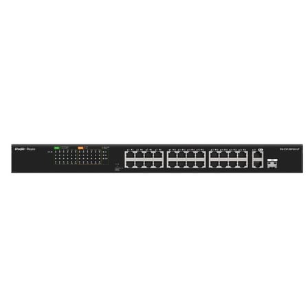 RUIJIE REYEE RG-ES126FGS-LP 24 PORT 10/100 + 2X RJ45 /1X1GB SFP UPLINK COMBO 180W POE RACKMOUNT SWITCH ERDOTICA