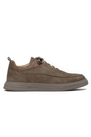 Erkek Nubuk Hakiki Deri Kalın Tabanlı Sneaker