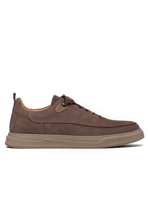 Erkek Nubuk Hakiki Deri Kalın Tabanlı Sneaker