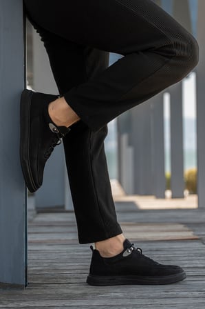 Erkek Nubuk Hakiki Deri Kalın Tabanlı Sneaker