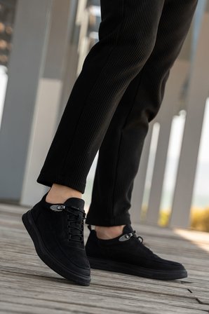 Erkek Nubuk Hakiki Deri Kalın Tabanlı Sneaker