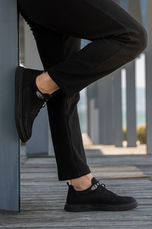 Erkek Nubuk Hakiki Deri Kalın Tabanlı Sneaker
