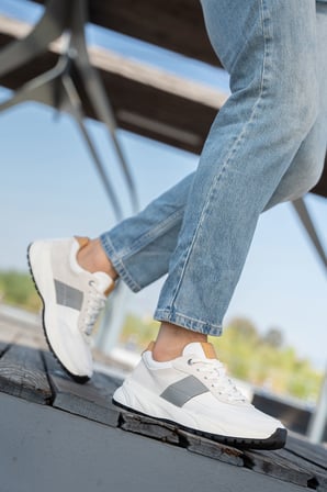 Erkek Hakiki Deri Süet Detaylı Sneaker