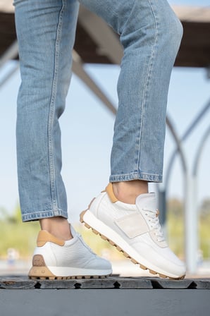 Erkek Hakiki Deri Süet Detaylı Günlük Sneaker