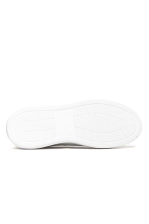 Erkek Kalın Beyaz Tabanlı Hakiki Deri Sneaker