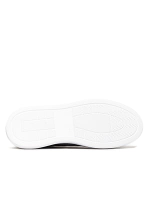 Erkek Kalın Beyaz Tabanlı Hakiki Deri Sneaker