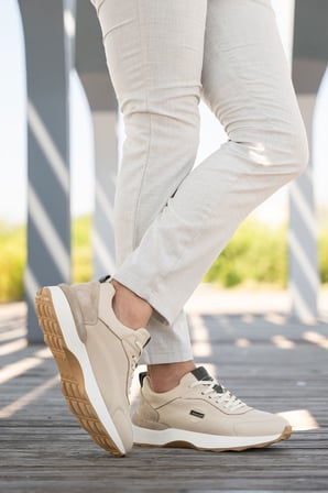 Erkek Bağcıklı Hakiki Deri Süet Detaylı Sneaker