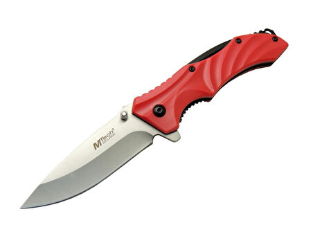 4312 Kırmızı Kamp Çakı 20cm - Yarı Otomatik