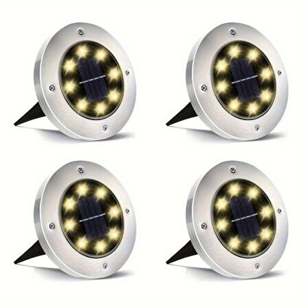 4 lü Solar Panelli Kazıklı Bahçe Aydınlatması