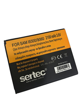 Samsung GALAXY S3 i9300 / 9060 / 9082 Uyumlu Batarya