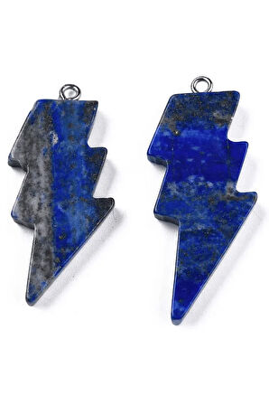 Sertifikalı Şimşek Model Lapis Lazuli Taşı Kolye - Aaa+ Kalite