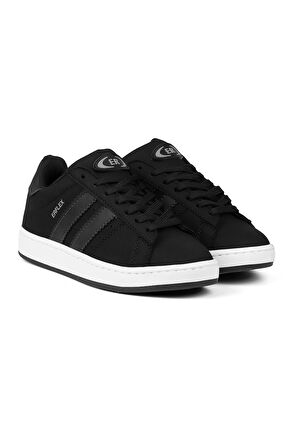 Unisex Siyah Bağcıklı Rahat Sneaker Günlük Spor Ayakkabı