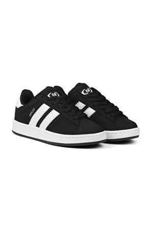 Unisex Siyah Beyaz Bağcıklı Rahat Sneaker Günlük Spor Ayakkabı
