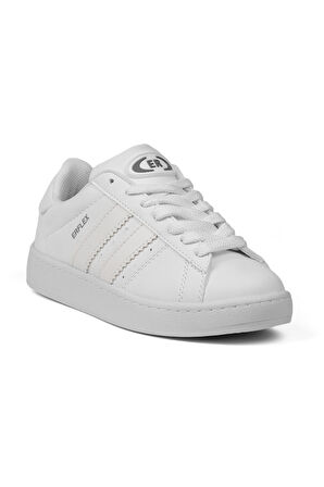 Unisex Beyaz Bağcıklı Rahat Sneaker Günlük Spor Ayakkabı