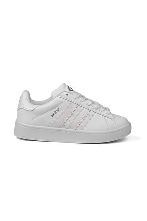 Unisex Beyaz Bağcıklı Rahat Sneaker Günlük Spor Ayakkabı