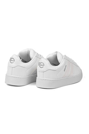 Unisex Beyaz Bağcıklı Rahat Sneaker Günlük Spor Ayakkabı