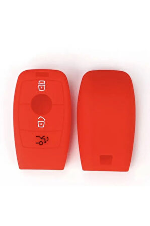 Mercedes C180 C200 W205 W213 E300 Ve B C E Sınıf Silikon Anahtar Kılıfı Kırmızı Renk