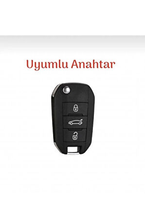 Citroen C-elysee Uyumlu Silikon Anahtar Koruma Kılıfı Siyah Renk