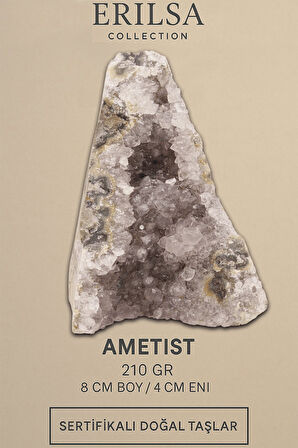 Sertifikalı Ametist Taşı Kütlesi 210 Gr – Ham Doğal Kristal Dekoratif Taş Stresi Azalt Huzur Ver