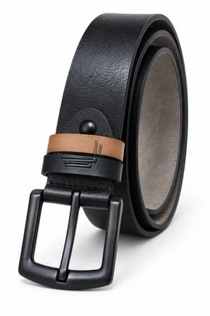 Erkek Siyah 4 Cm Çift Biritli Metal Tokalı Kot Ve Kumaş Pantolon Kemeri