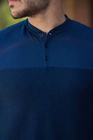 Erkek Hakim Yakalı Kısa Kollu Pamuklu T-shirt