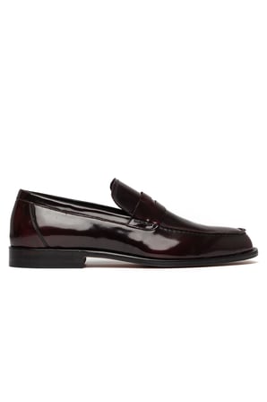 Erkek Parlak Hakiki Deri Klasik Loafer Ayakkabı