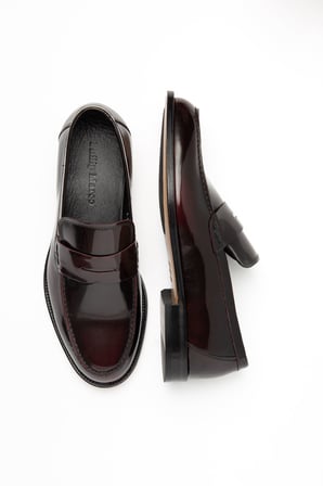 Erkek Parlak Hakiki Deri Klasik Loafer Ayakkabı