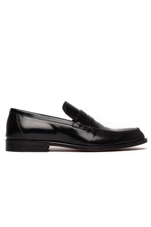 Erkek Parlak Hakiki Deri Klasik Loafer Ayakkabı