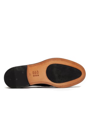 Erkek Parlak Hakiki Deri Klasik Loafer Ayakkabı