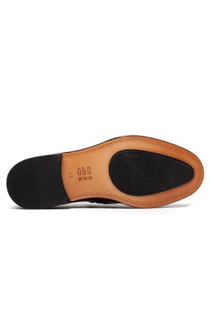 Erkek Parlak Hakiki Deri Klasik Loafer Ayakkabı