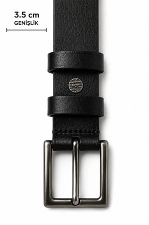 Erkek Hakiki Deri 3.5 Cm Klasik Kemer Metal Tokalı Günlük Ve Klasik Kullanım
