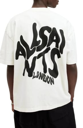 Erkek Baskılı Oversize T-shirt - Beyaz