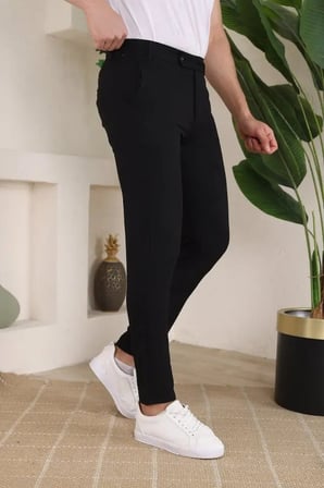 Erkek Slim Fit Dilli Kumaş Pantolon