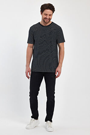 ALEXANDERGARDİ BİSİKLET YAKA ÇİZGİLİ T-SHIRT(ERK-5987)