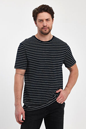 ALEXANDERGARDİ BİSİKLET YAKA ÇİZGİLİ T-SHIRT(ERK-5987)