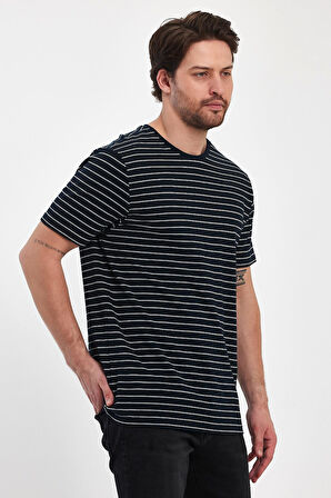 ALEXANDERGARDİ BİSİKLET YAKA ÇİZGİLİ T-SHIRT(ERK-5987)