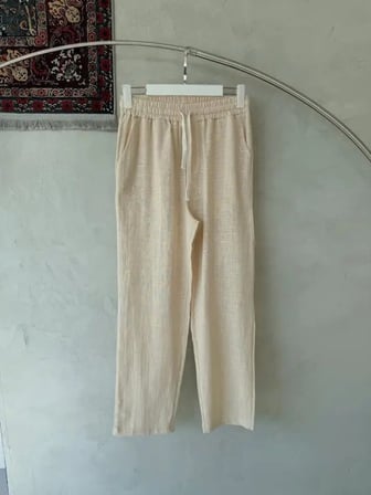 Erkek İthal Yıkamalı Keten Pantolon