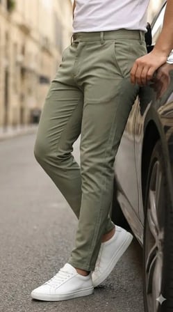 Erkek Slim Fit Dilli Kumaş Pantolon