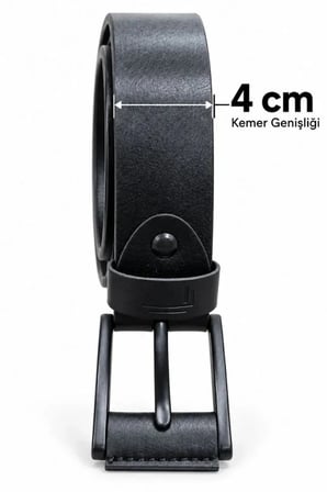 Erkek Siyah 4 Cm Metal Tokalı Kot Ve Kumaş Pantolon Kemeri