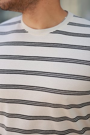 Erkek çizgili Kısa Kollu T-shirt
